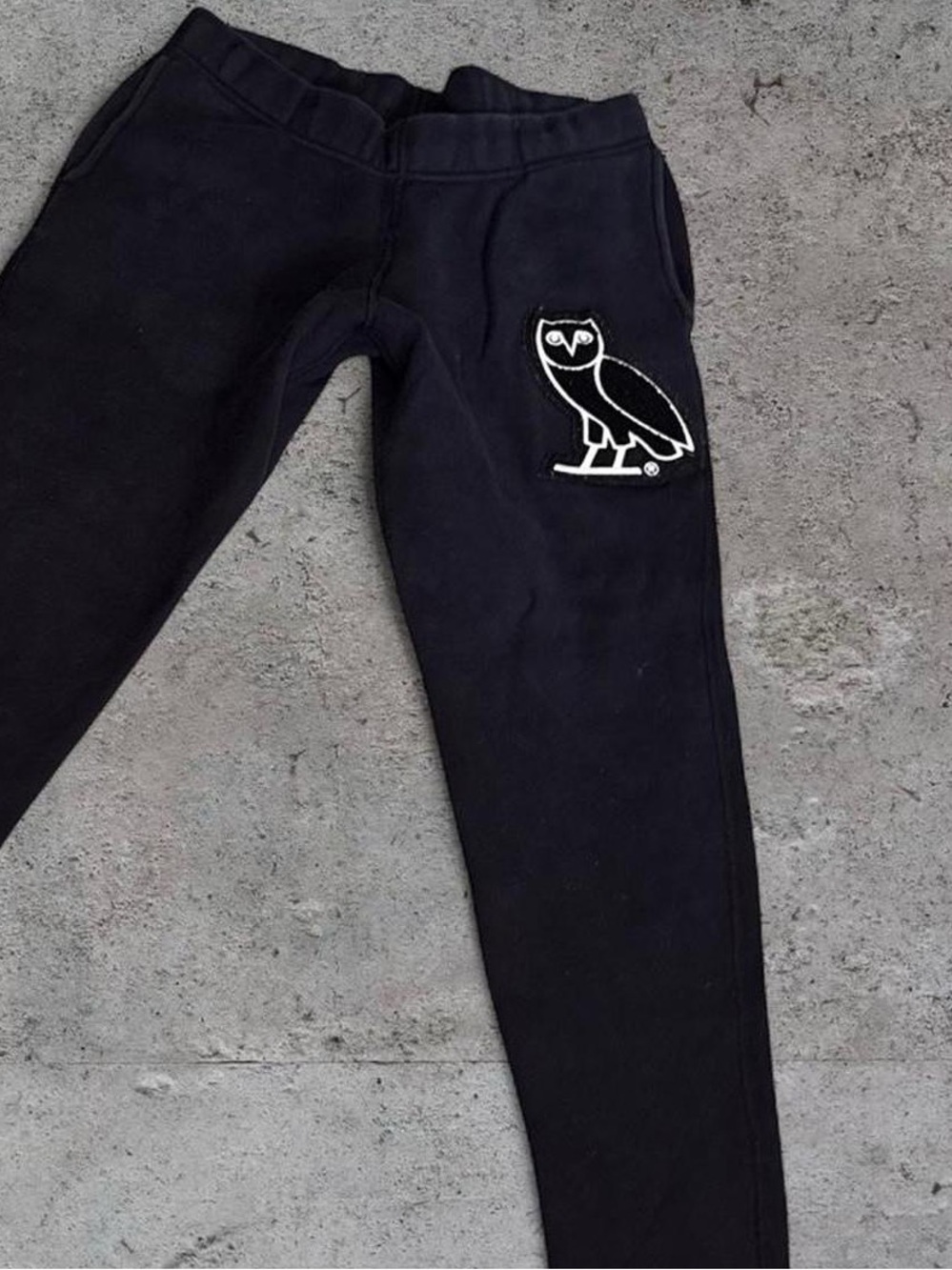 OVO black sweatpants with owl logo